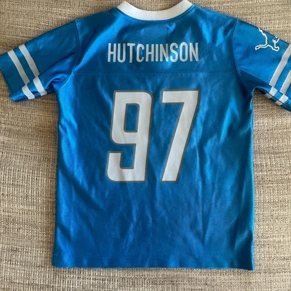 NFL Lions Kids Jersey - Blue and White Size X-Small (4/5) - Picture 3 of 7